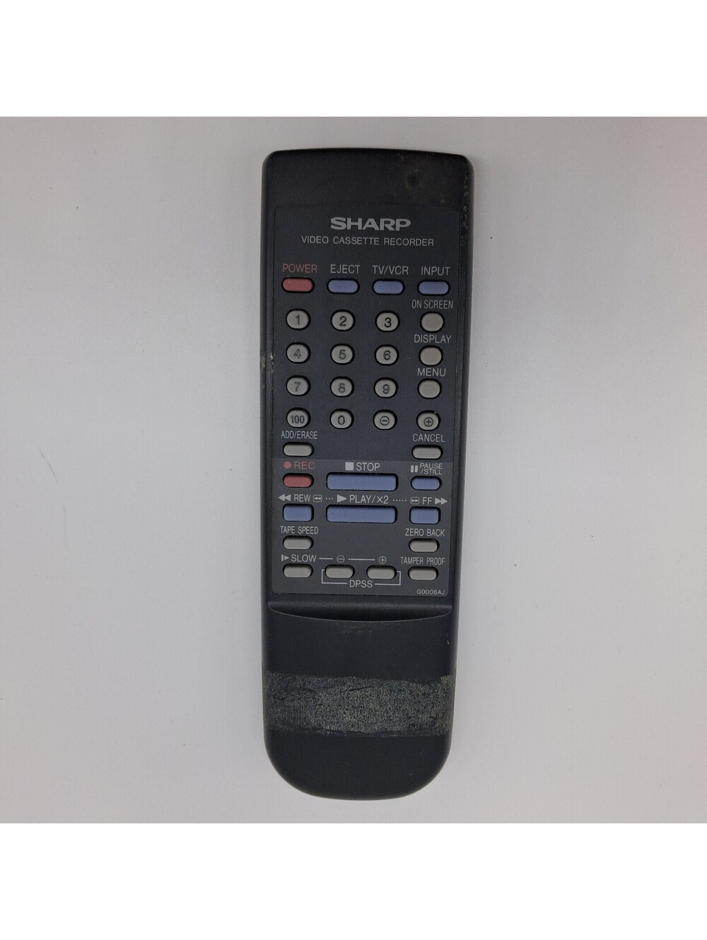 Sharp G0006AJ OEM VCR VHS Remote Control VCA323 VCA522 VCA523 VCH922 VCH923